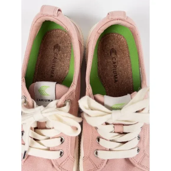 Cariuma OCA Low Canvas Shoes Womens Size 7.5 Cork Comfort Walking Sneakers Pink - Picture 7 of 9
